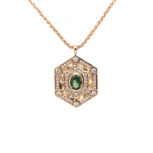 Load image into Gallery viewer, Kaleidoscope Eye green sapphire and Diamond pendant