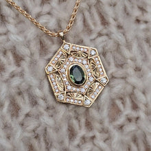 Load image into Gallery viewer, Kaleidoscope Eye green sapphire and Diamond pendant