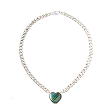 Load image into Gallery viewer, Labradorite Heart Cuban Chain Necklace
