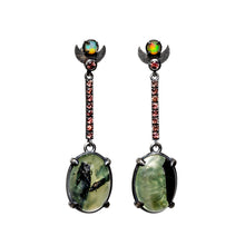 Load image into Gallery viewer, Moon Goddess Earrings - Prehnite, Opal and Rose Zircon
