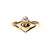 Load image into Gallery viewer, Love Always - 14k yellow diamond ring with a heart of gold
