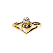 Load image into Gallery viewer, Love Always - 14k yellow diamond ring with a heart of gold