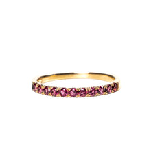 Load image into Gallery viewer, Band of Roses - Rose garnet band in 14k yellow gold
