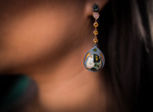 Load image into Gallery viewer, Green Goddess Earrings - Ocean Jasper, green tourmaline, citrine and diamond pavé
