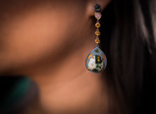Load image into Gallery viewer, Green Goddess Earrings - Ocean Jasper, green tourmaline, citrine and diamond pavé