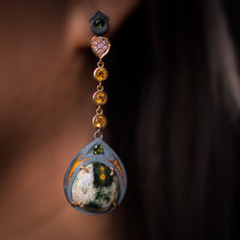 Load image into Gallery viewer, Green Goddess Earrings - Ocean Jasper, green tourmaline, citrine and diamond pavé