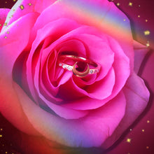 Load image into Gallery viewer, Moon Queen - 14ky gold crescent moon ring with diamonds