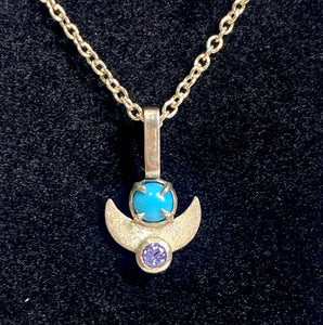 Moon Goddess necklace - Turquoise and tanzanite