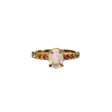 Load image into Gallery viewer, Rainbow Sapphire and Opal french cut ring
