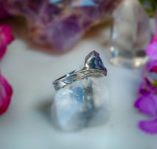 Load image into Gallery viewer, Wrapped in Blue- Iolite bypass ring with hand engraving
