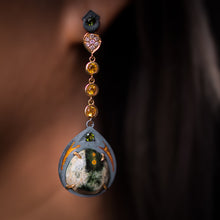 Load image into Gallery viewer, Green Goddess Earrings - Ocean Jasper, green tourmaline, citrine and diamond pavé
