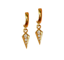 Load image into Gallery viewer, VS diamond pavé dagger hoop earrings
